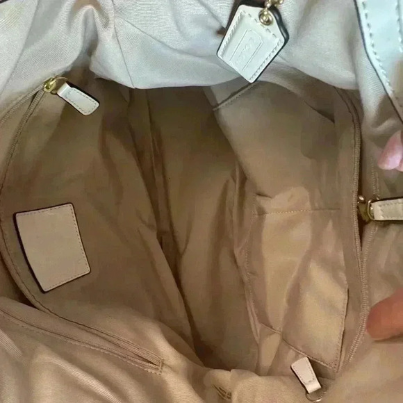 Coach Devin Light Beige Khaki Ivory satchel Handbag Purse. - Picture 13 of 13